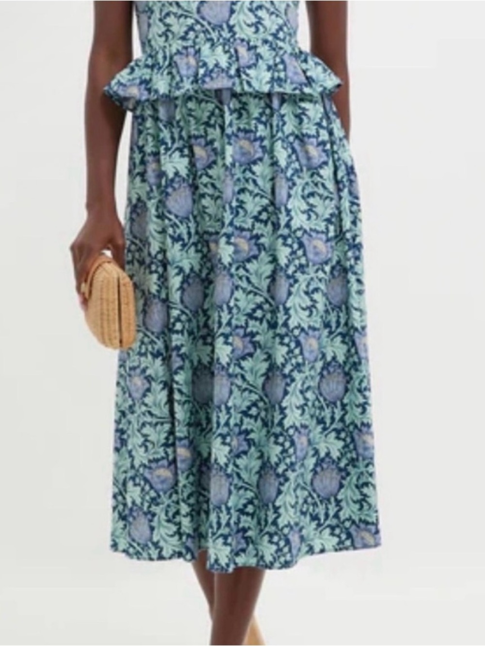 Hyacinth House Multi Blue Leafy Skirt - Small - like new